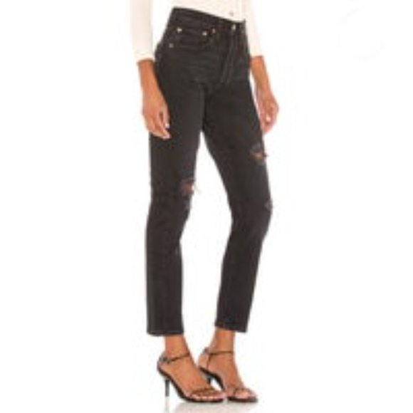 Levi’s 501 Women’s High Rise Distressed/Ripped Knees EUC w26l30 - Picture 3 of 8